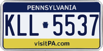 PA license plate KLL5537