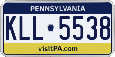 PA license plate KLL5538