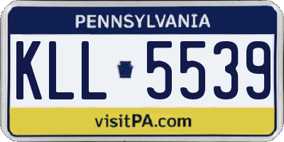 PA license plate KLL5539