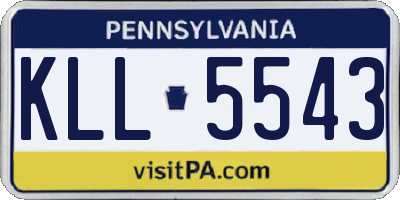 PA license plate KLL5543