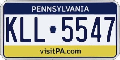 PA license plate KLL5547