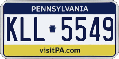 PA license plate KLL5549