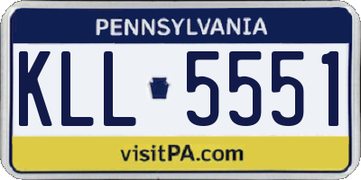 PA license plate KLL5551
