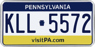 PA license plate KLL5572