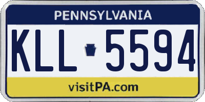 PA license plate KLL5594