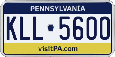 PA license plate KLL5600