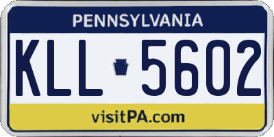 PA license plate KLL5602