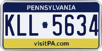 PA license plate KLL5634