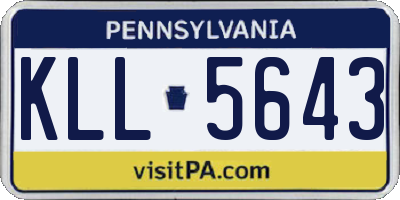 PA license plate KLL5643