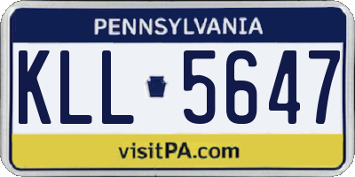 PA license plate KLL5647
