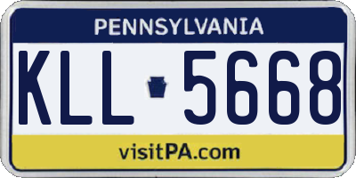PA license plate KLL5668