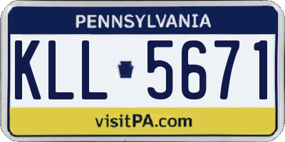 PA license plate KLL5671