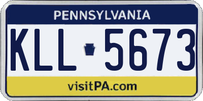 PA license plate KLL5673