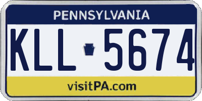 PA license plate KLL5674