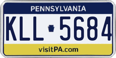 PA license plate KLL5684