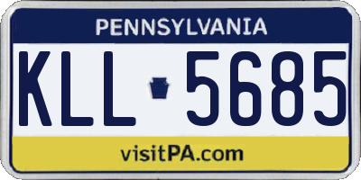 PA license plate KLL5685