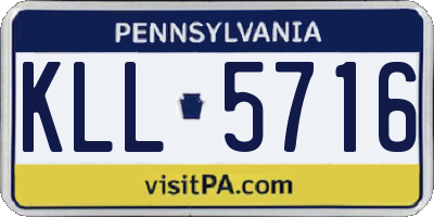 PA license plate KLL5716