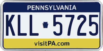 PA license plate KLL5725