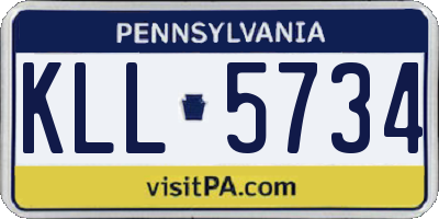 PA license plate KLL5734