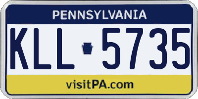 PA license plate KLL5735