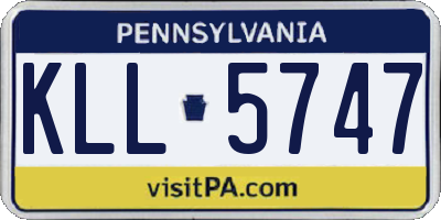 PA license plate KLL5747