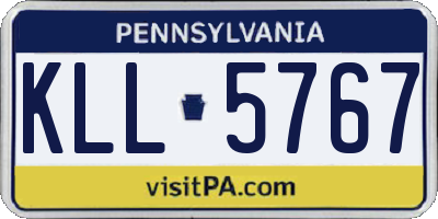 PA license plate KLL5767
