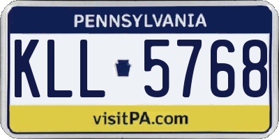 PA license plate KLL5768