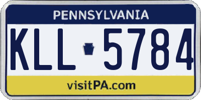 PA license plate KLL5784