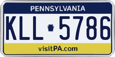 PA license plate KLL5786