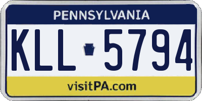 PA license plate KLL5794