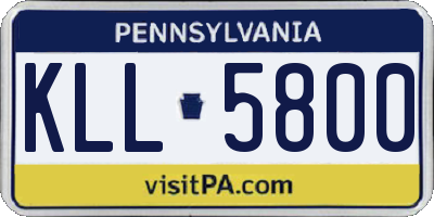 PA license plate KLL5800