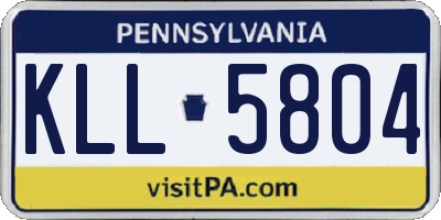 PA license plate KLL5804