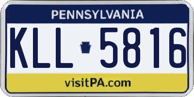PA license plate KLL5816