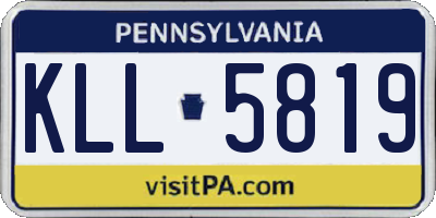PA license plate KLL5819