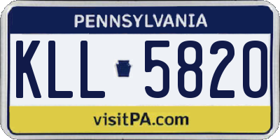 PA license plate KLL5820