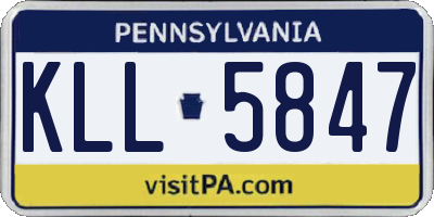 PA license plate KLL5847