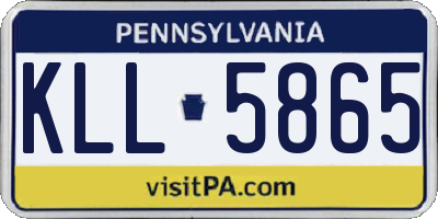 PA license plate KLL5865