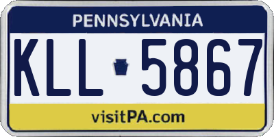 PA license plate KLL5867