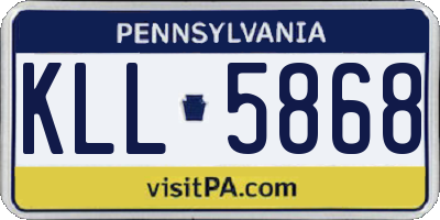 PA license plate KLL5868