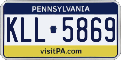 PA license plate KLL5869