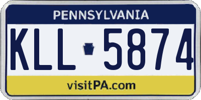 PA license plate KLL5874