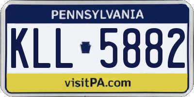 PA license plate KLL5882