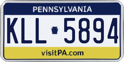 PA license plate KLL5894