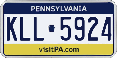PA license plate KLL5924