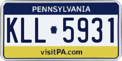 PA license plate KLL5931