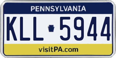 PA license plate KLL5944
