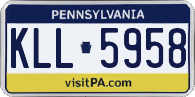 PA license plate KLL5958