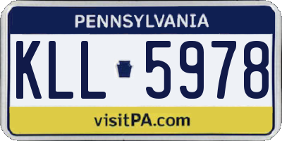 PA license plate KLL5978