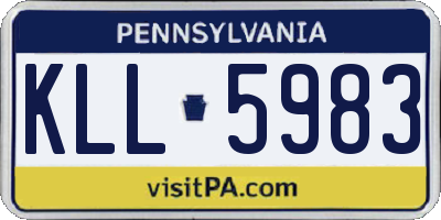 PA license plate KLL5983
