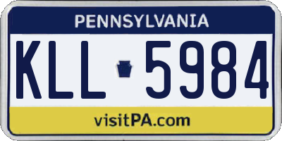 PA license plate KLL5984